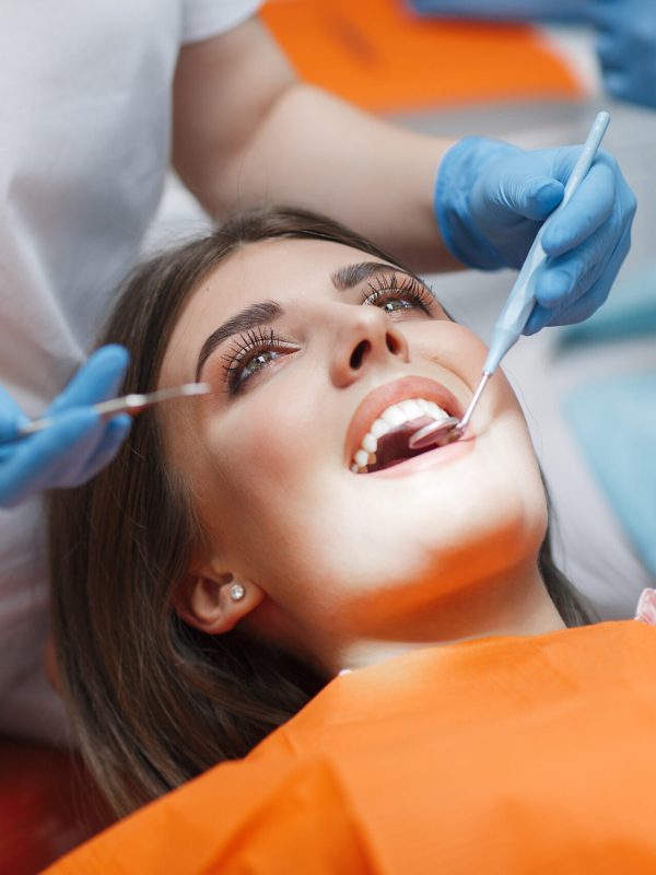 Dental clinic. Reception, examination of the patient. Teeth care