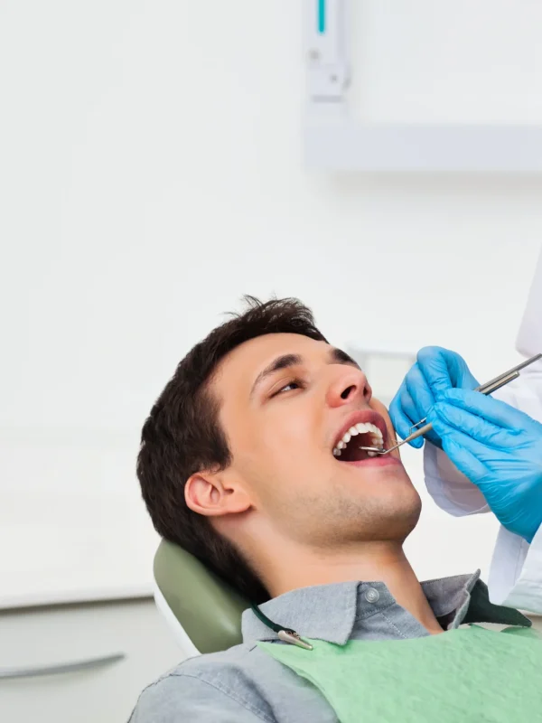 Dental crown restoration procedure closeup at Carbondale dental office