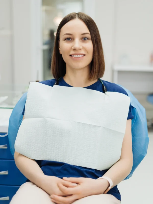 Sedated dental patient resting comfortably during IV anesthesia procedure