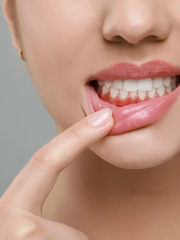 Dentist examining patient gums for periodontal disease at Rivers Dentistry Carbondale